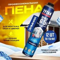 Пена монтажная Tytan Professional 65 UNI, зимняя, 750 мл, 12 штук в упаковке (750 мл x 12)