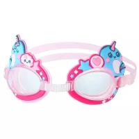 Очки ONLITOP «Нарвалы», для плавания детские + беруши, цвет розовый