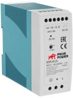 Источник питания Prompower MDR-40-24, на выходе 24 В DC, 1.6 А, 40 Вт. Входное 85-264 В AC (120-370 В DC)