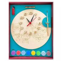 Набор для творчества Нескучные игры Часы Совы с циферблатом под роспись, с красками ДНИ7816