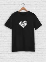 Футболка унисекс Printech "Минимализм/сердце/любовь/Love/Heart" Черная 3XL FU-GA7P22/BL-3XL