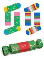 Носки Happy Socks Christmas Cracker Candy Cane Gift Box XPOL02, 41-46