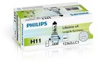 Лампа h11 12362 longlife ecovision 12v 55w (картонная упаковка 1 шт.) Philips 12362LLECOC1