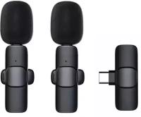 Беспроводной петличный микрофон K9 2-in-1, Lightning для Apple iPhone/iPad, Черный