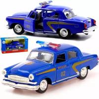 Машинка металлическая игрушка 1:43 GAZ 21 Волга: Милиция, детская, инерционная