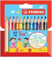 STABILO Цветные карандаши Trio thick short 12 цветов (205/12-01)