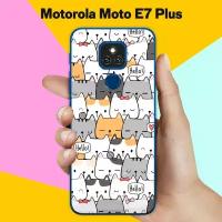 Силиконовый чехол на Motorola Moto E7 Plus Коты 50 / для Моторола Мото Е7 Плюс