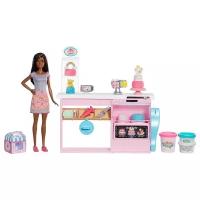 Игровой набор Mattel Barbie брюнетка с кондитерским игровым набором