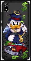 Силиконовый чехол на Xiaomi Redmi 7A / Сяоми Редми 7А "Scrooge McDuck with a Gold Chain", прозрачный