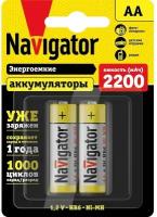 Аккумулятор Ni-Mh 2200 мА·ч 1.2 В Navigator NHR-2200-HR6-RTU, в упаковке: 2 шт