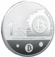 Коллекционная монета "One Cent Bitcoin" / "BTC"