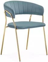 Стул на металлокаркасе Woodville Kamelia 1 light blue /gold