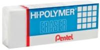 Ластик PENTEL (Япония) "HI-POLYMER ERASER", 35х16х11,5 мм, белый, прямоугольный, картонный держатель, ZEH-03