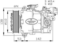 32463_Компрессор Кондиционера! Bmw E81/E82/E87/E88/F20/F21 1.6-2.0I 04>/E90 1.6-2.0I 05> NRF арт. 32463