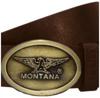 Ремень Montana, размер 130, коричневый, золотой