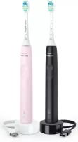 звуковая зубная щетка Philips Sonicare 3100 series HX3675/15 с насадками C2, RU, розовый/черный