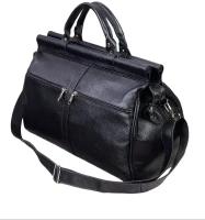 Дорожная сумка-саквояж унисекс, Anna Federika, черная, 45х35х21 см