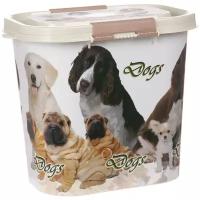 ZOO PLAST Контейнер Dogs для корма, овальный, 10 л, микс цветов