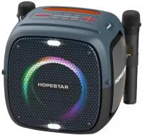 Портативная Bluetooth Колонка Hopestar Party One 80 Вт, с двумя беспроводными микрофонами/портативная акустика /блютуз колонка (Синий)