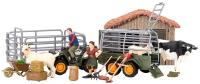 Набор фигурок животных серии "На ферме": Ферма игрушка, бык, козы, квадроцикл для перевозки животных, фермер, инвентарь - 22 предмета