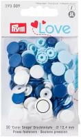 393009 Kнопки Prym Color Snaps 12,4 мм синий/голубой/белый 30 шт, Love Prym