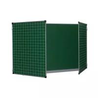 Доска для мела магнитная 3-х элементная BRAUBERG 100x150/300 зеленая 236972