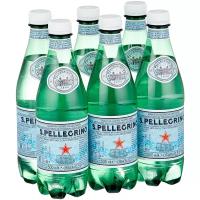 Минеральная вода S. Pellegrino газированная, ПЭТ, без вкуса, 6 шт. по 0.5 л