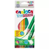 Carioca набор цветных карандашей Tita Erasable 12 цветов (42897)