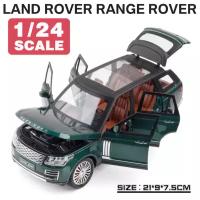 Range Rover Land Rover Ленд Ровер (1:24) 22 см металл инерция открываются двери, капот и багажник, с поворотными колесами, свет и звук