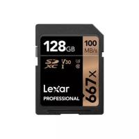 Lexar 128GB Professional 667x Sdxc Uhs-i cards, up to 100MB/s read 90MB/s write C10 V30 U3