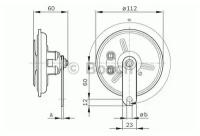 BOSCH 0986320312 0 986 320 312_сигнал звуковой 24V 335Hz Scania, Iveco, Opel, MAN