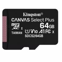 Карта памяти Kingston Canvas Select Plus 64Гб microSDXC, C10/UHS-I U1 (SDCS2/64GBSP)