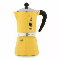 Кофеварка гейзерная Bialetti Rainbow жёлтая, 6 п