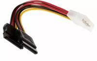 Cablexpert Кабель питания SATA 15см molex 4pin/molex4pin+sata 15pin на 2 устр. CC-SATA-PSY2