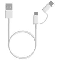 Кабель Xiaomi USB - microUSB/USB Type-C (SJX02ZM), 1 м, белый