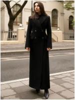 Пальто BUBLIKAIM, демисезон/зима, силуэт прилегающий, удлиненное, размер S/170, черный