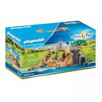 Набор с элементами конструктора Playmobil Family Fun 70343 Открытый вольер со львом