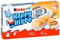 Шоколадно-молочное печенье Kinder Happy Hippo Hazelnut, с фундуком, 103,5 гр
