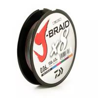 Плетеный шнур Daiwa J-Braid X8 Multicolor 0.06мм 9lb 150м