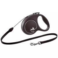 Поводок-рулетка Flexi Black Design cord M 5m 20 kg silver