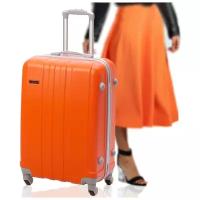 Большой пластиковый чемодан Оранжевый, ТЕВИН, 0010, размер L, 105 л