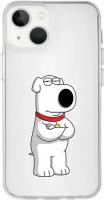 Чехол силиконовый для iPhone 15 "Брайан Гриффин / Brian Griffin" с усиленным бортом для защиты камер