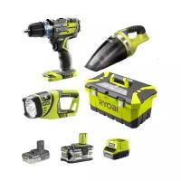 Набор аккумуляторного электроинструмента RYOBI R18PDBL-252VLT