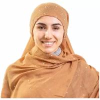 Хиджаб платок из мерсеризованного хлопка, 180х90 см, цвет бежевый, Asiyah AY-HJB4-06