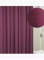 Штора для ванной комнаты, тканевая с ромбиками/180 х180 см/бордовый