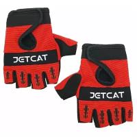 Велоперчатки JETCAT детские защитные (без пальцев) - PRO - Красный S перчатки