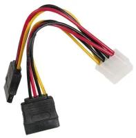 Cable / Кабель питания SATA 15см, molex 4pin/2x sata15pin, на 2 устр., пакет