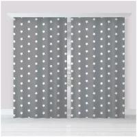 Комплект штор ТероПром 5181444 Grey stars 145*260 см-2 шт, 100% п/э, 140 г/м2