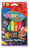 Фломастеры Colorino Kids Jumbo Neon Colours, треугольные, набор 6 неоновых цветов (Colorino 38881PTR)