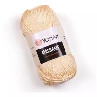 Пряжа YarnArt Macrame, 100 % полиэстер, 90 г, 130 м, 1 шт., 165 кремовый 130 м